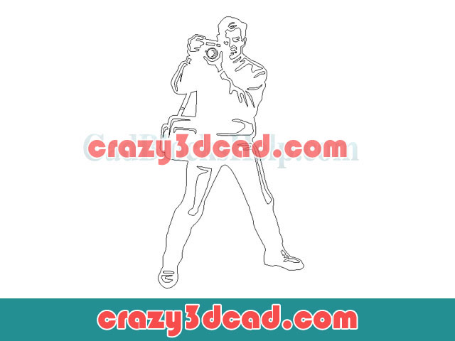 Photographer Character CAD Blocks